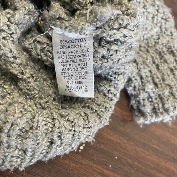 She + Sky Womens Crew Neck Loose Knit Sweater Gray One Size Fits All - Picture 9 of 9